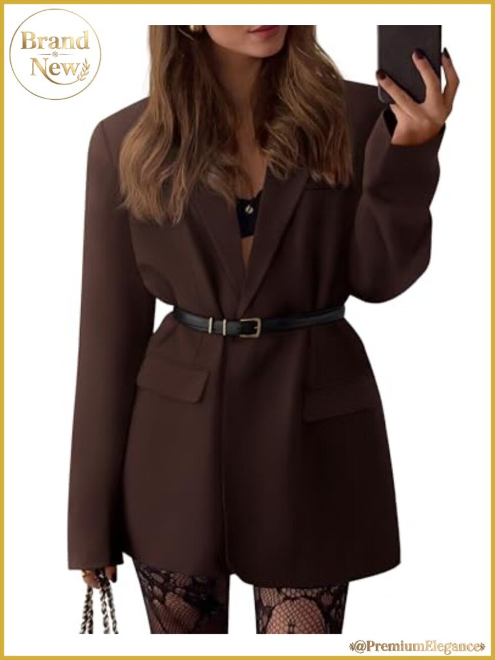 Oversized Blazers for Women Business Casual Notched Lapel One Button Work